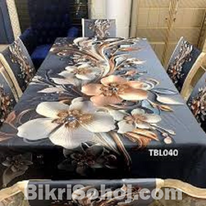 3D Table Met Printed chair cover and dining table cover